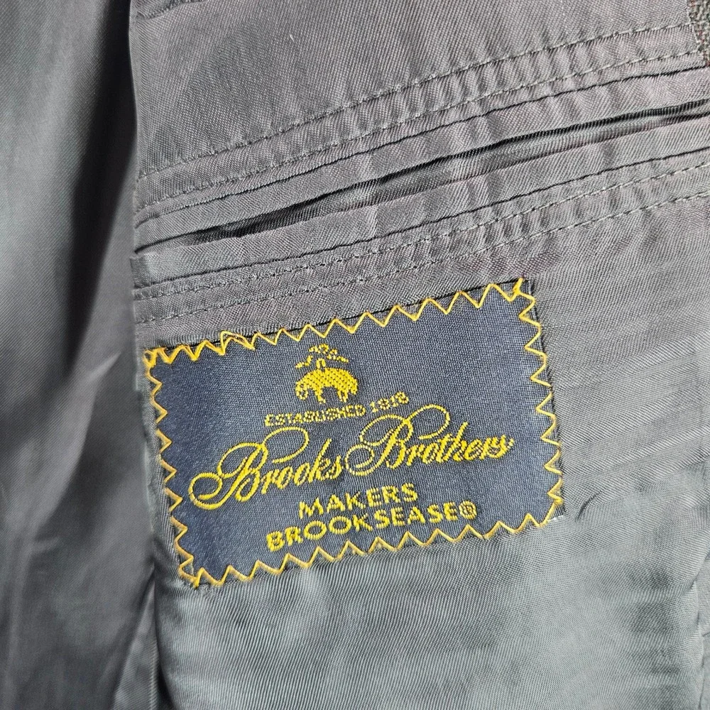 Brooks‎ Brothers Makers Brooksease Blazer Mens 41R Charcoal Worsted Wool USA